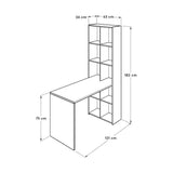 Masa Adore multifunctional, cu rafturi, Alb, 121 x 182 x 63 cm