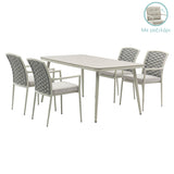 Set de gradina 5 piese Ecco-Moritz aluminiu texMaron 160x90x75cm