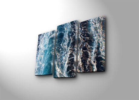 Tablou Canvas cu Led Valuri, Multicolor, 66 x 45 cm