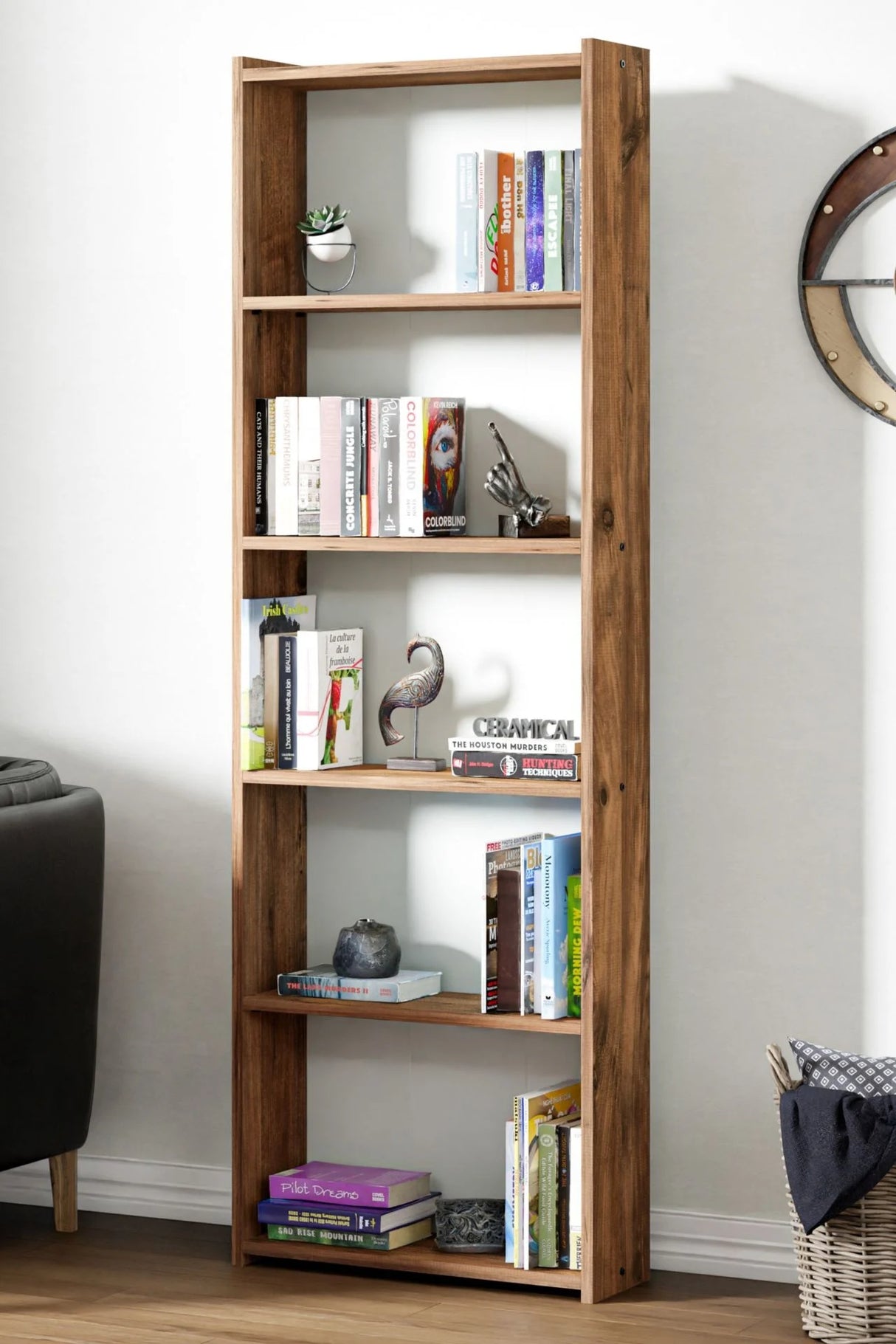 Biblioteca Smart Home, 5 rafturi, 60 x 180 x 19 cm