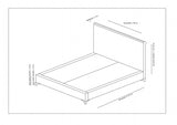 Baza pat dublu și tăblie Deluxe, Gri, 150x130x200 cm