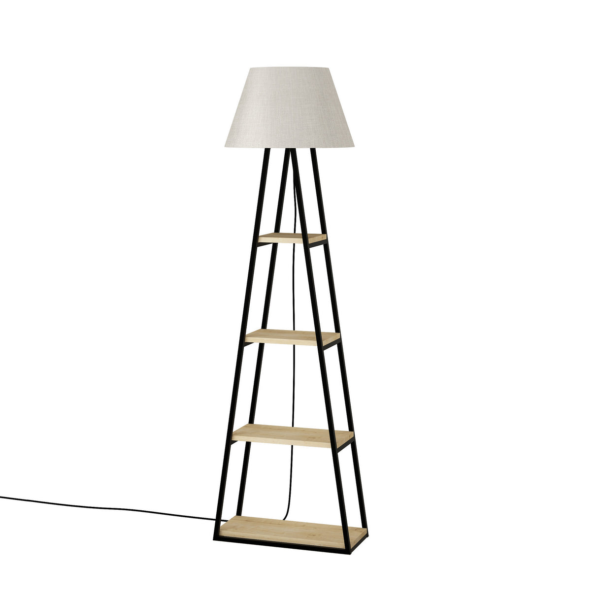 Lampa de podea Linen, Ε27, Stejar, 50 x 165 x 22 cm