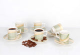 Set cești de cafea, Albastru, 35x7x32 cm