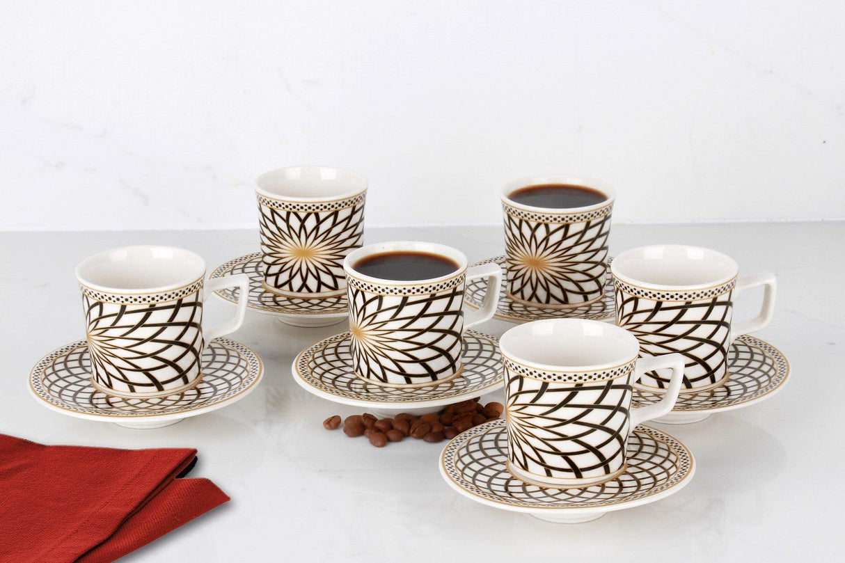 Set cești de cafea, Albastru, 35x7x32 cm