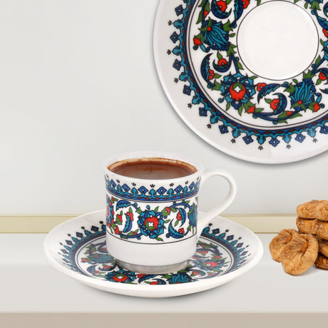 Set cești de cafea, Albastru, 35x7x32 cm