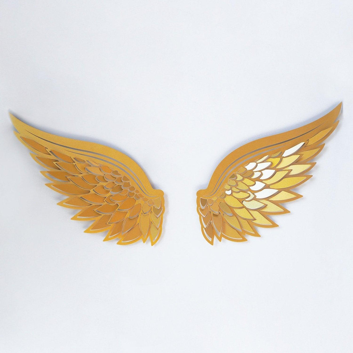 Accesoriu metal decorativ de perete Angel Wings Metal Wall Art Set - APT705, Aur, 2x46x46 cm