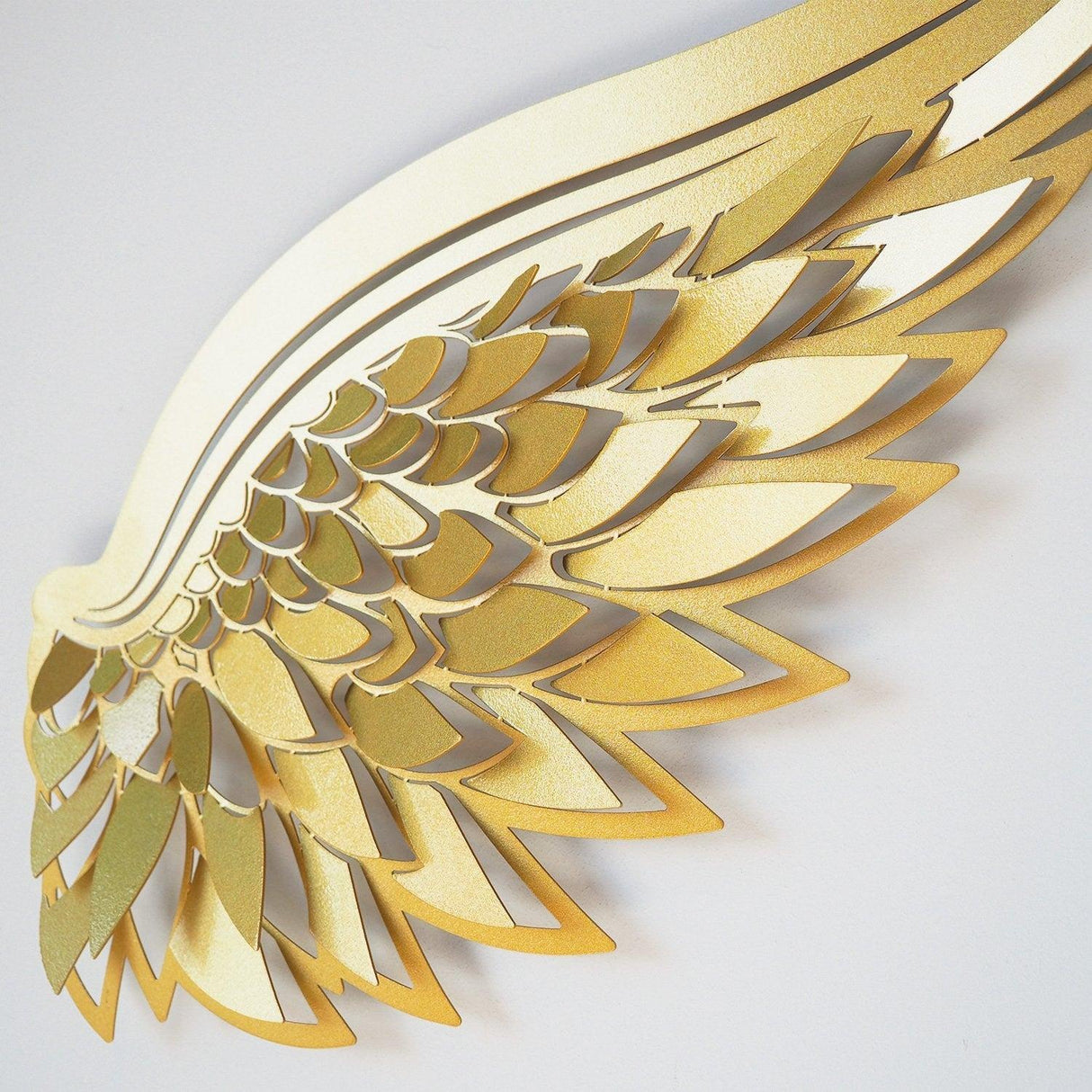 Accesoriu metal decorativ de perete Angel Wings Metal Wall Art Set - APT705, Aur, 2x46x46 cm