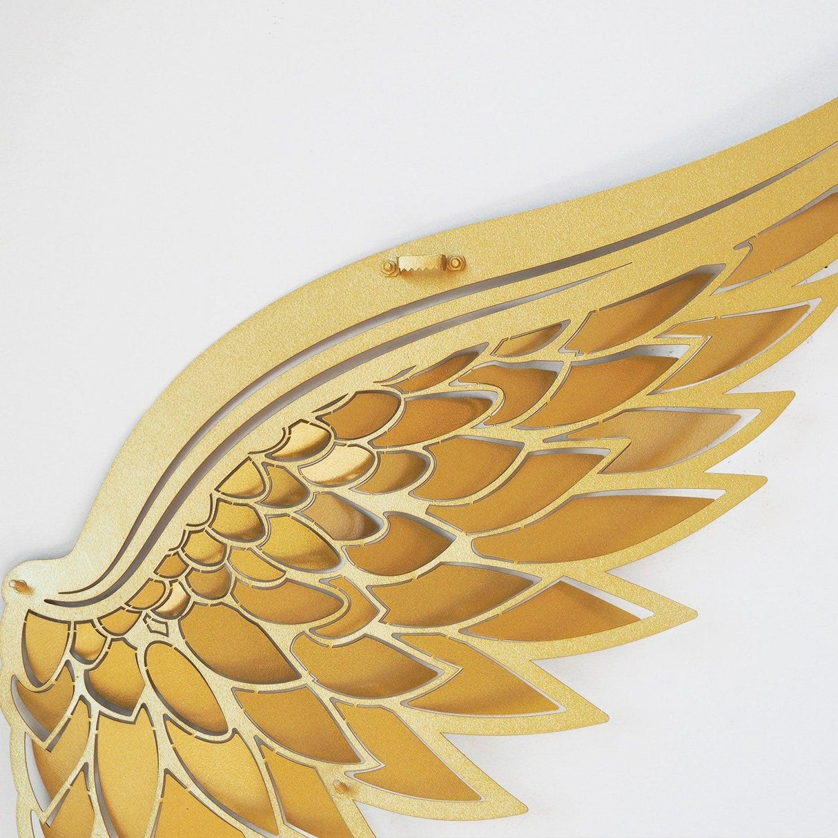 Accesoriu metal decorativ de perete Angel Wings Metal Wall Art Set - APT705, Aur, 2x46x46 cm