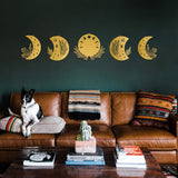 Accesoriu metal decorativ de perete Moon Phases Metal Wall Art - APT615 - Gold, Aur, 2x37x184 cm