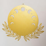 Accesoriu metal decorativ de perete Moon Phases Metal Wall Art - APT615 - Gold, Aur, 2x37x184 cm