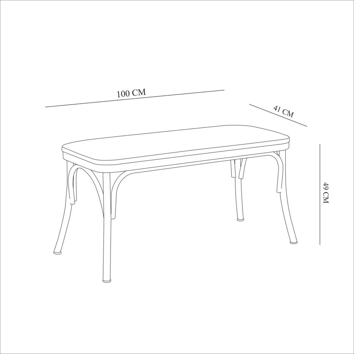 Bancă Oliver Bench 2, Alb, 49x41x100 cm