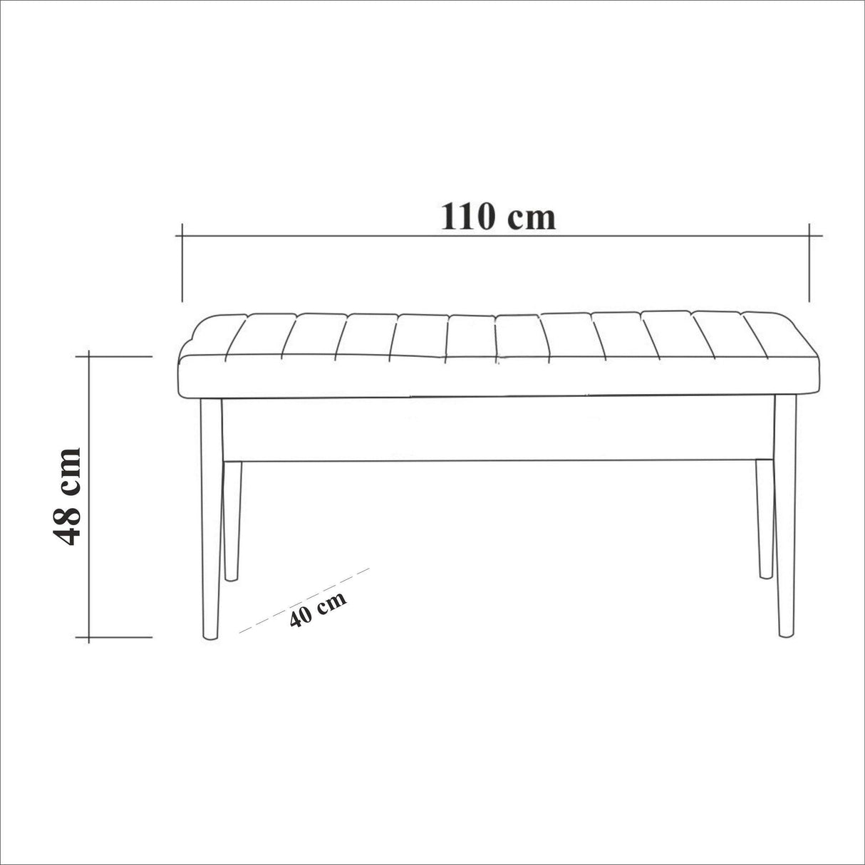 Bancă Vina Bench   4, Stejar, 48x40x110 cm