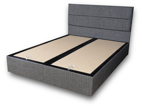 Baza pat dublu și tăblie Silver, Gri, 140x10x5 cm