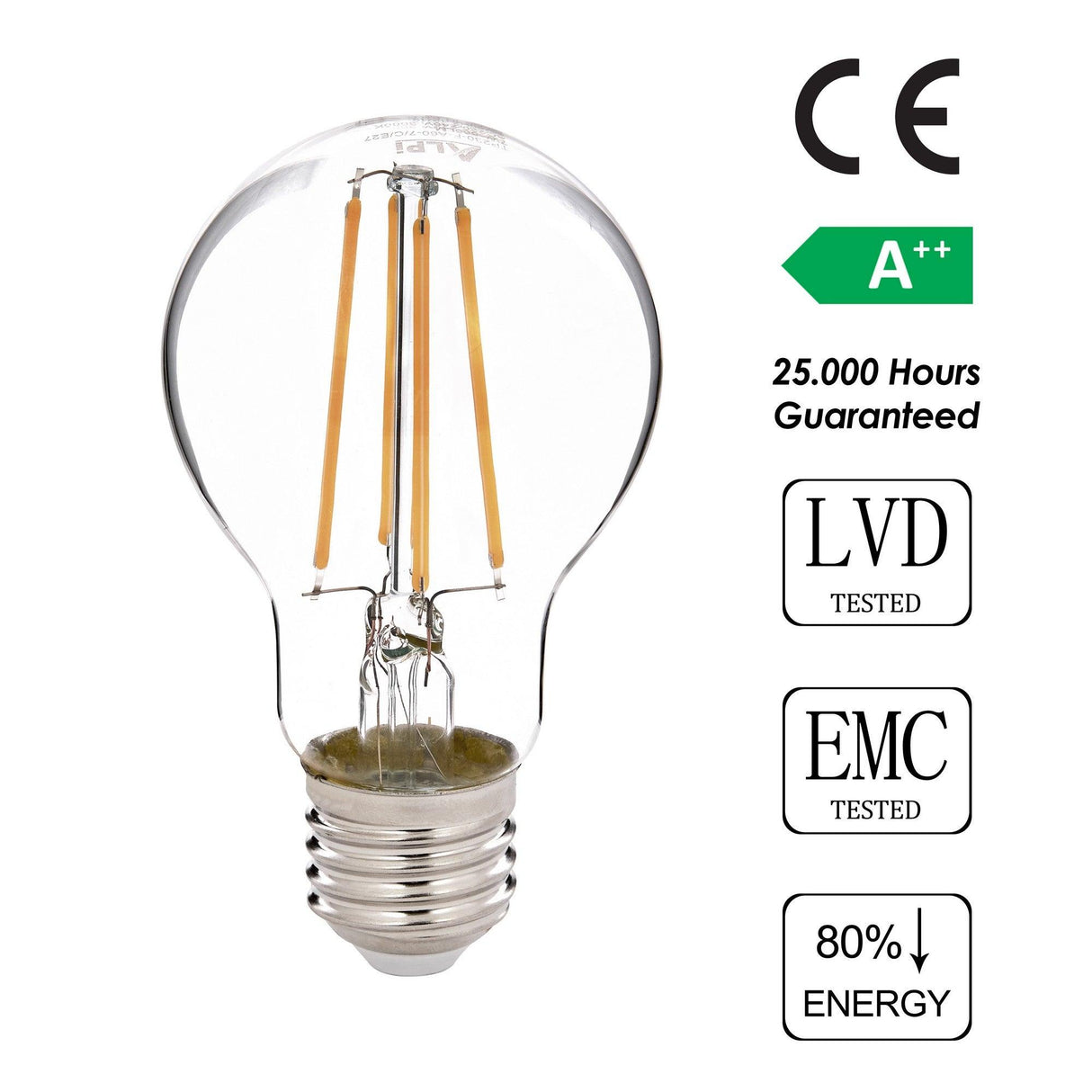 Bec cu LED E27 A60 Gun, Transparent