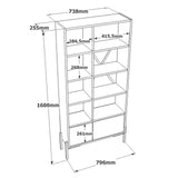 Biblioteca Acem cu 2 usi si 5 rafturi, Stejar, 80 x 160 x 26 cm