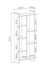 Biblioteca Anza, Stejar, 63,2x160x25 cm