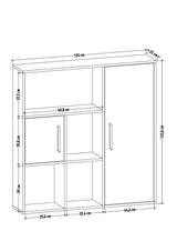 Biblioteca Aygt, Gri, 120x123,6x25 cm