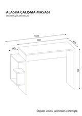 Birou Alaska cu rafturi, Alb, 15 x 74 x 40 cm