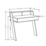 Birou Cowork cu sertar, Alb, 94 x 91 x 50 cm