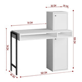 Birou Lora cu 2 usi si raft, Alb, 102 x 106 x 45 cm