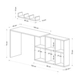 Birou Multifunctional Blake cu Rafturi, Stejar, 145 x 74 x 45 cm