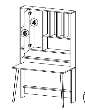 Birou Wood cu biblioteca, 120 x 200 x 60 cm