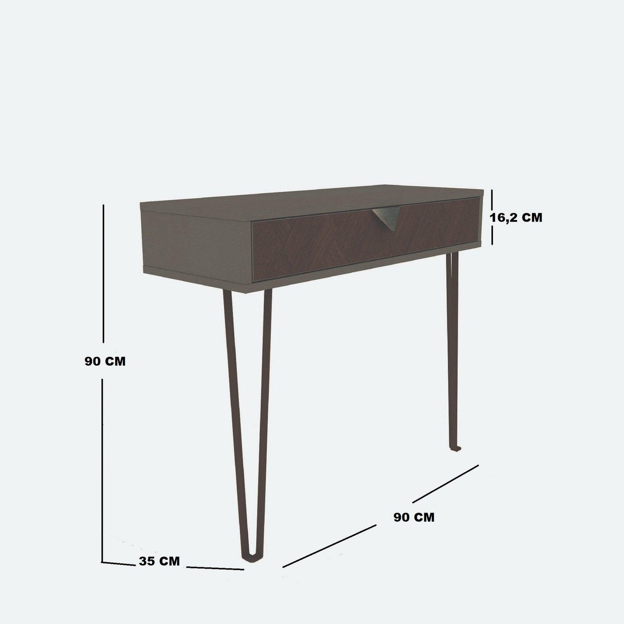 Bufet Linea, Gri inchis, 90x90x35 cm