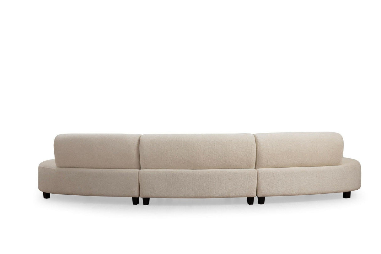 Coltar Pars Cream Semi Rotund , Crem, 390 x 70 x 100 cm