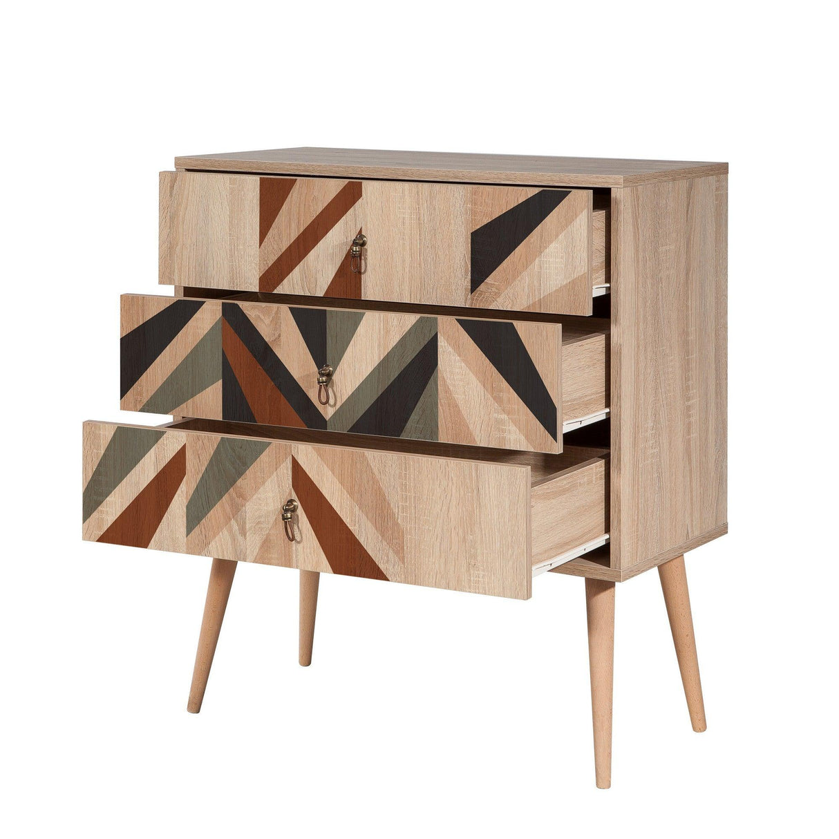 Comoda City Trio Dresser 6, Multicolor, 89x40x80 cm