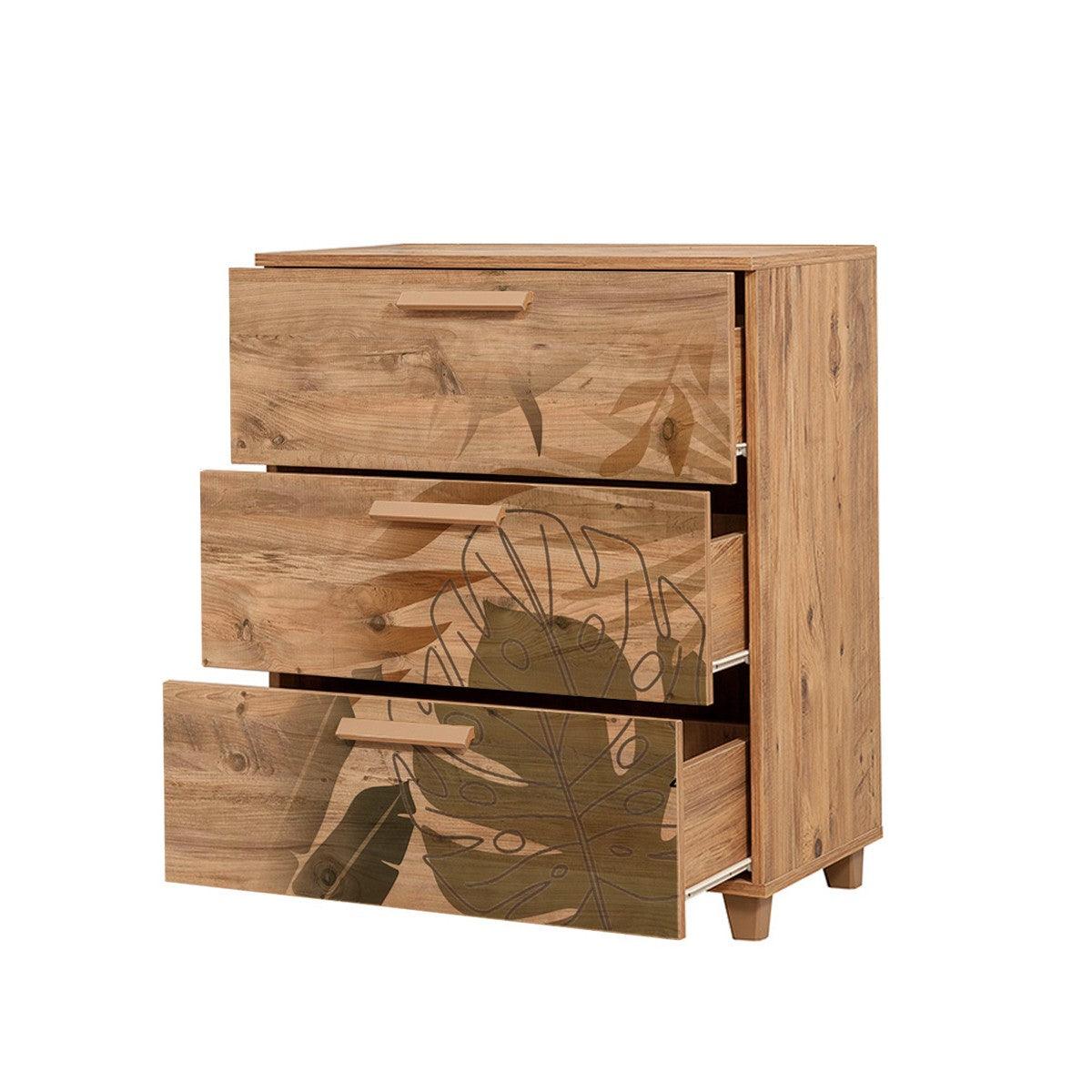 Comoda Leva Gravis Flow Dresser 2, Stejar, 95x43x80 cm