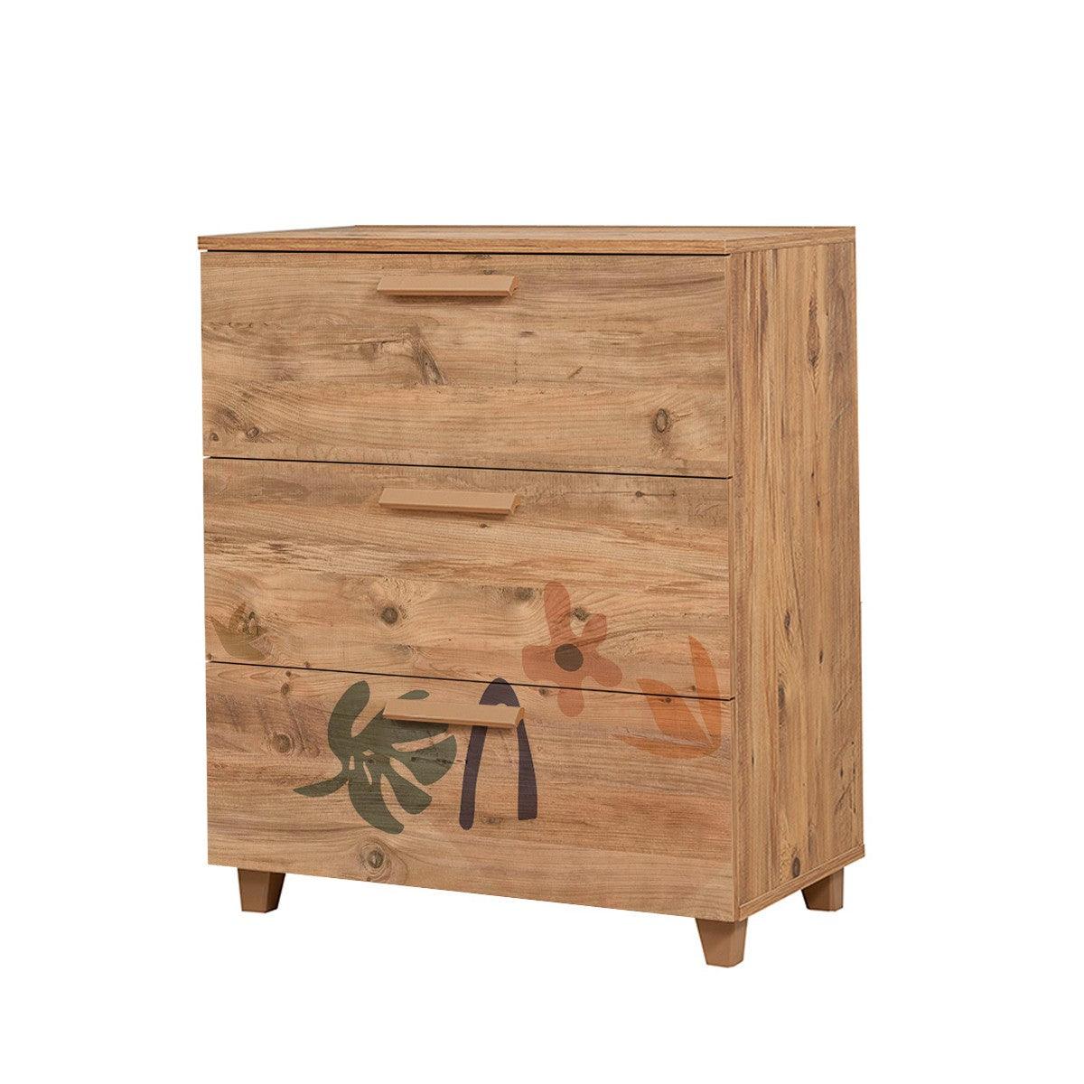 Comoda Leva Gravis Flow Dresser 4, Stejar, 95x43x80 cm