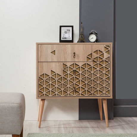 Comoda Trio Dresser 1, Stejar Sonoma, 90x40x80 cm