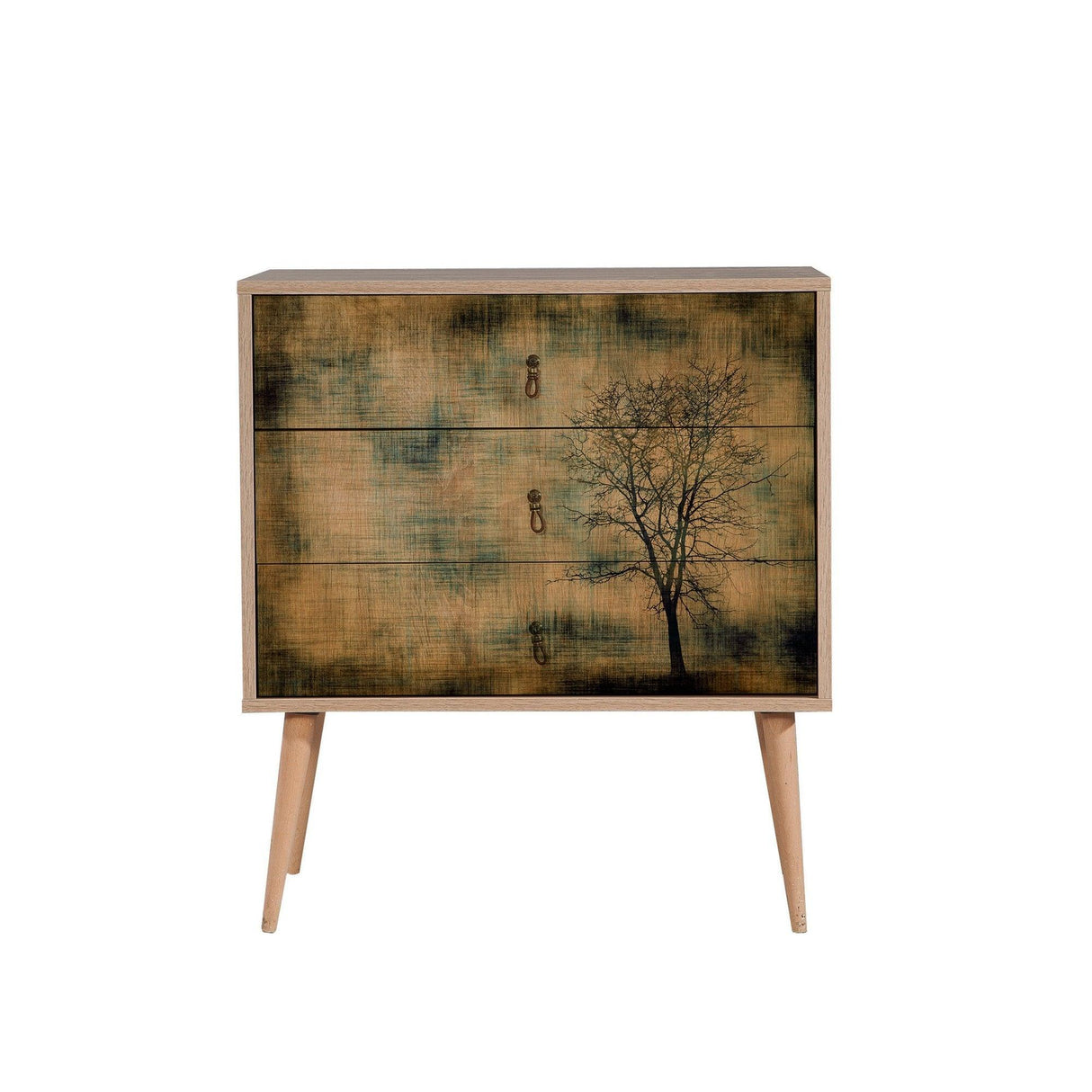 Comoda Trio Dresser 16, Stejar Sonoma, 90x40x80 cm