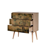 Comoda Trio Dresser 16, Stejar Sonoma, 90x40x80 cm