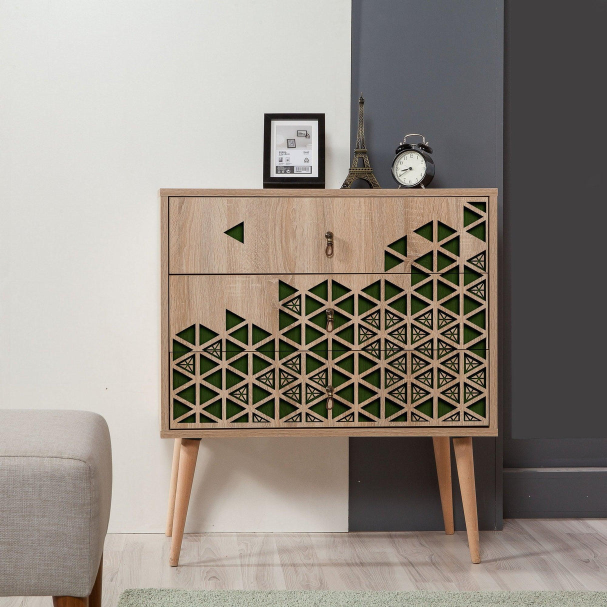 Comoda Trio Dresser 2, Sonoma, 90x40x80 cm