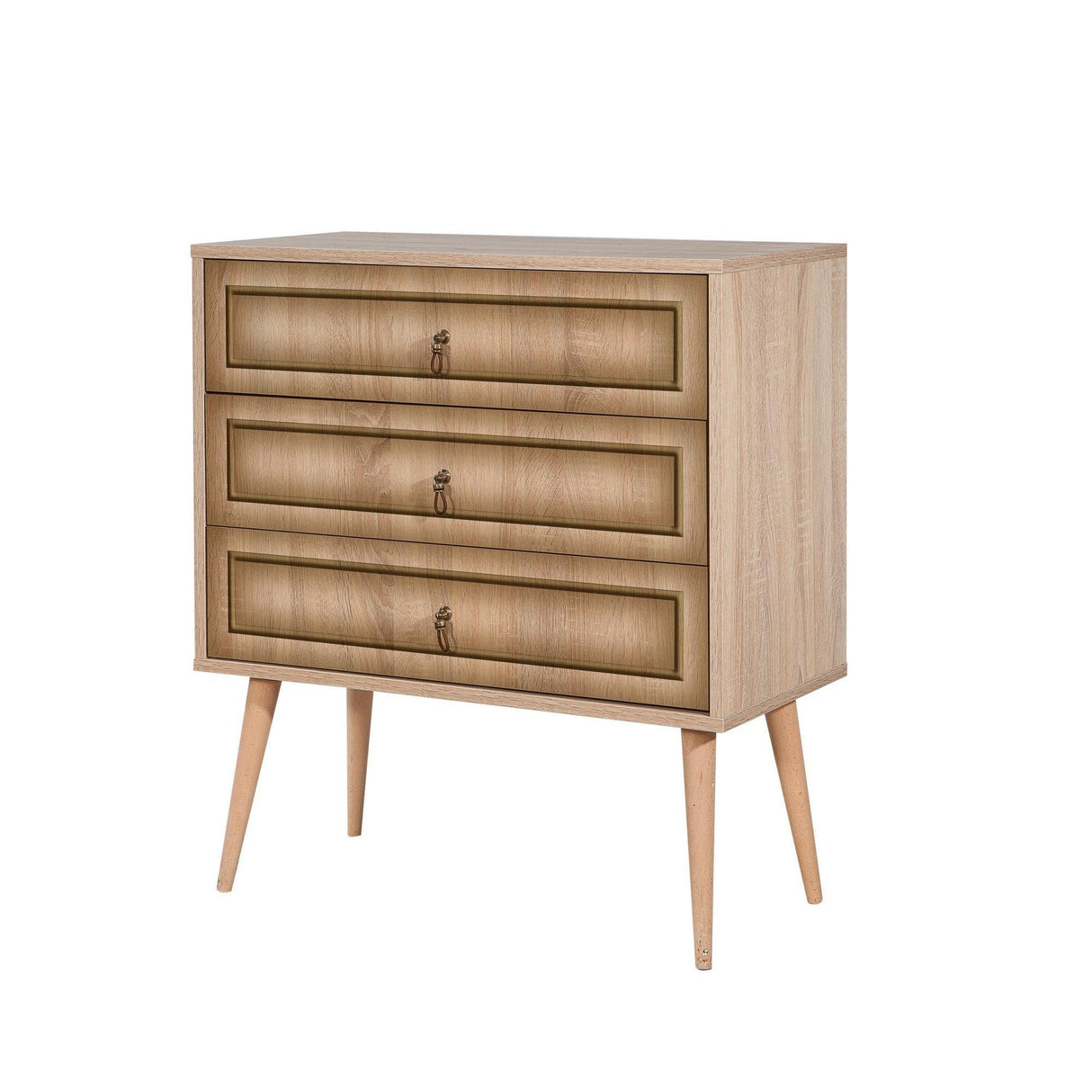 Comoda Trio Dresser 7, Stejar Sonoma, 90x40x80 cm