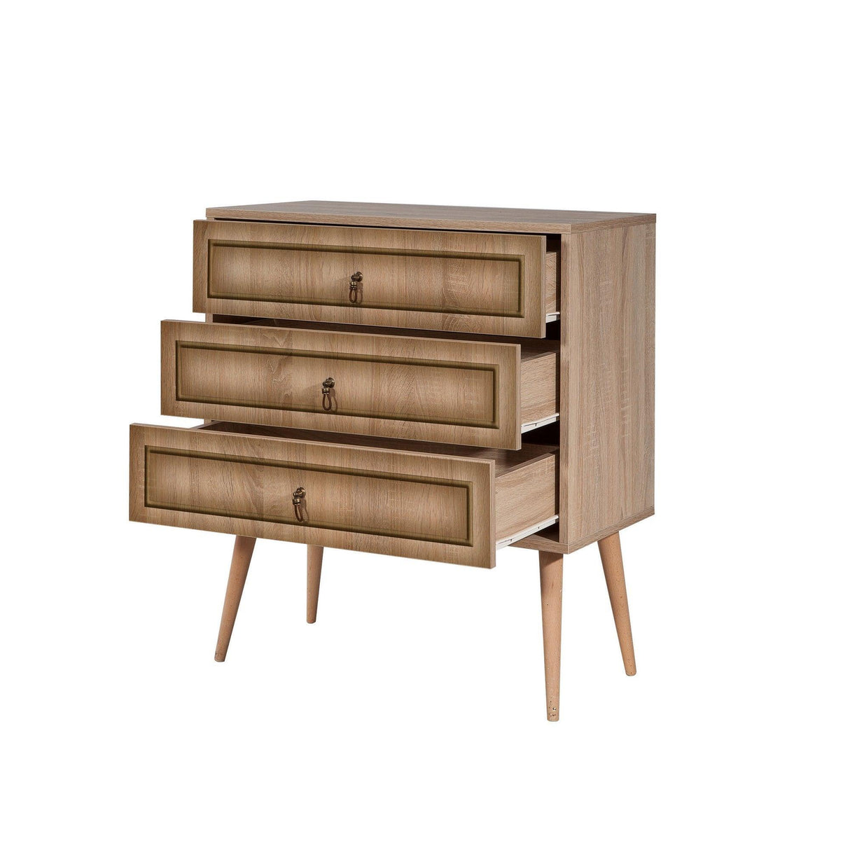 Comoda Trio Dresser 7, Stejar Sonoma, 90x40x80 cm