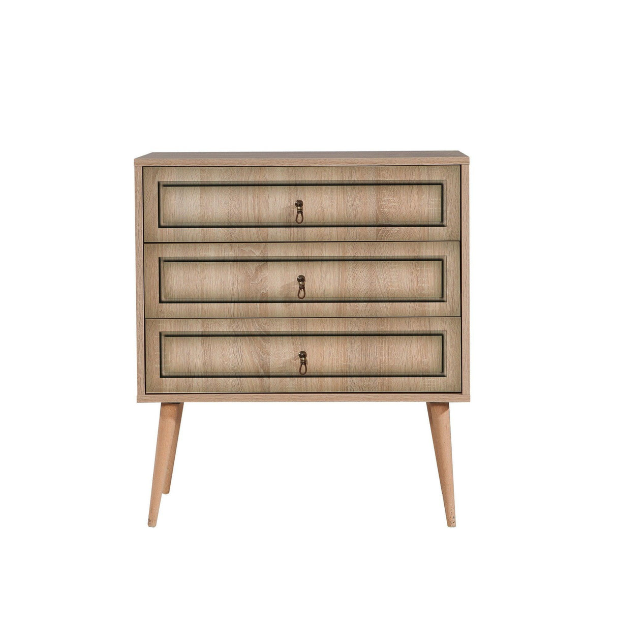 Comoda Trio Dresser 8, Stejar Sonoma, 90x40x80 cm