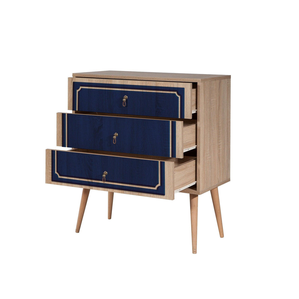 Comoda Trio Dresser 9, Sonoma, 90x40x80 cm