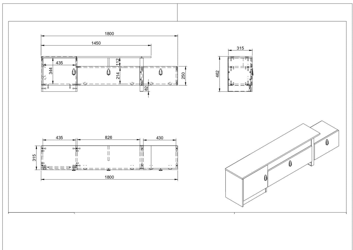 COMODA TV Aramis, Nuc, 180x46x32 cm