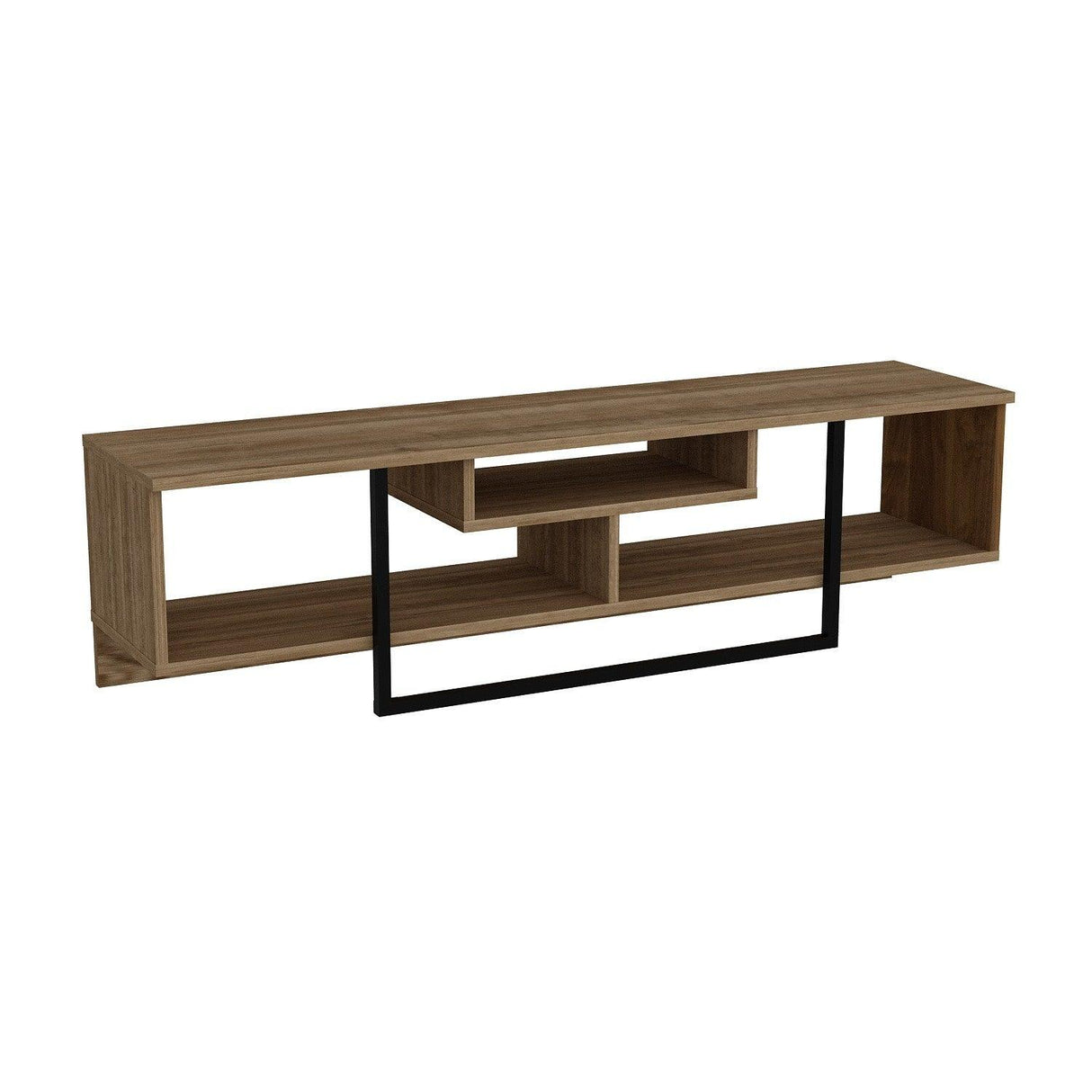 COMODA TV Asal (150) - Walnut, Black, Nuc, 149x40x33 cm