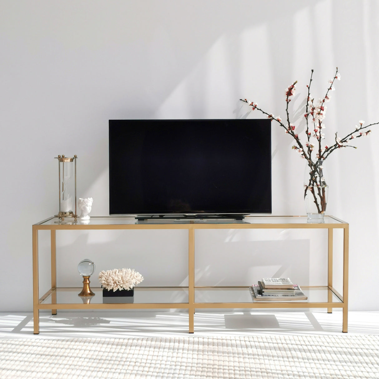 Comoda TV Basic Gold TV501, Aur, 40x45x130 cm