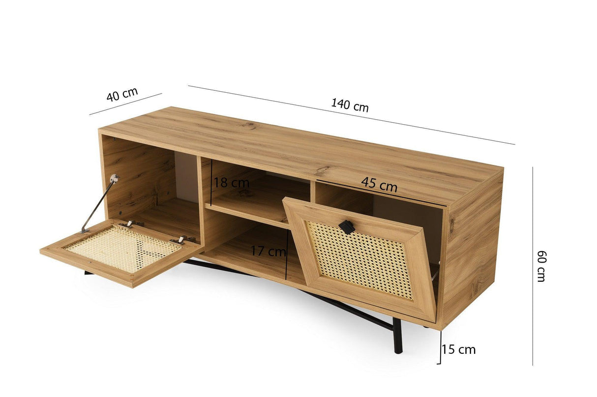 COMODA TV Begonya 140, Stejar, 140x60x40 cm