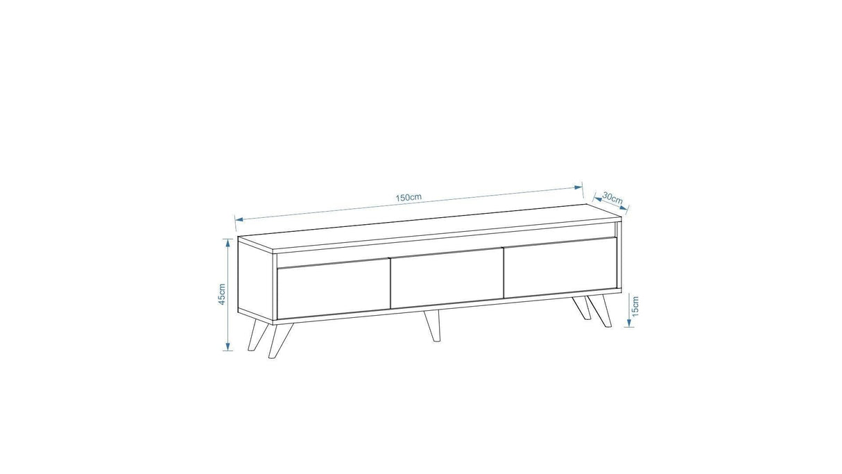 Comoda TV Century - Walnut, Nuc, 45x30x150 cm