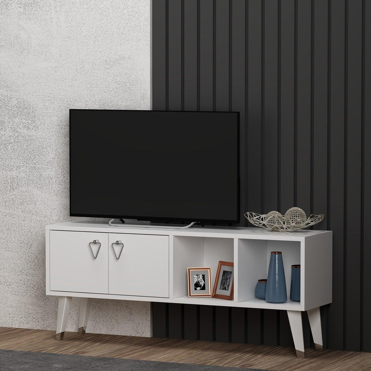 Comoda TV Crava - White, Alb, 50x30x120 cm