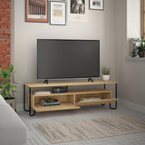 Comoda Tv Karam cadru metal cu 2 usi, Stejar, 150 x 45 x 42 cm