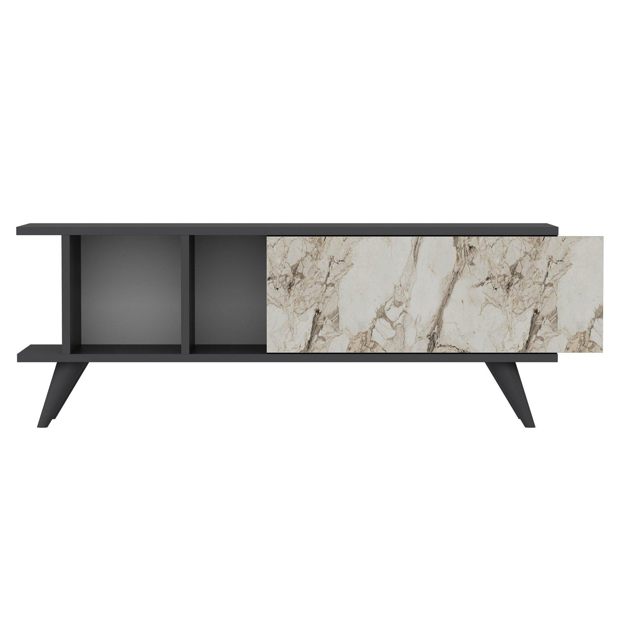 Comoda TV Liberty - Anthracite, Marble, Gri, 45x30x120 cm