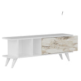 Comoda TV Liberty - White, Marble, Alb, 45x30x120 cm