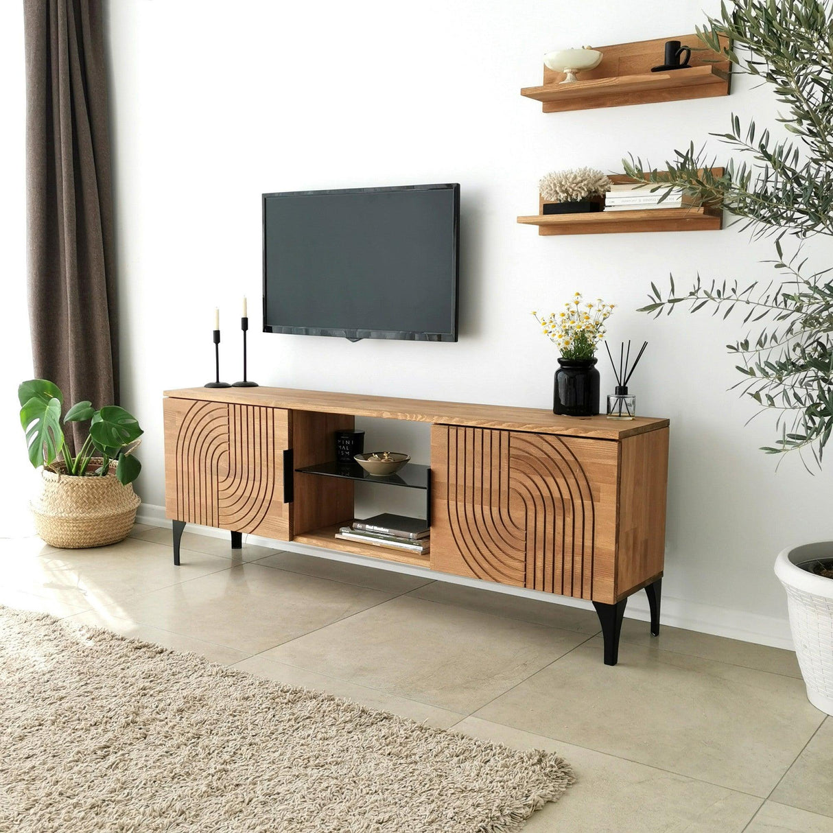 Comoda TV Lidya - Oak, Stejar, 40x30x150 cm