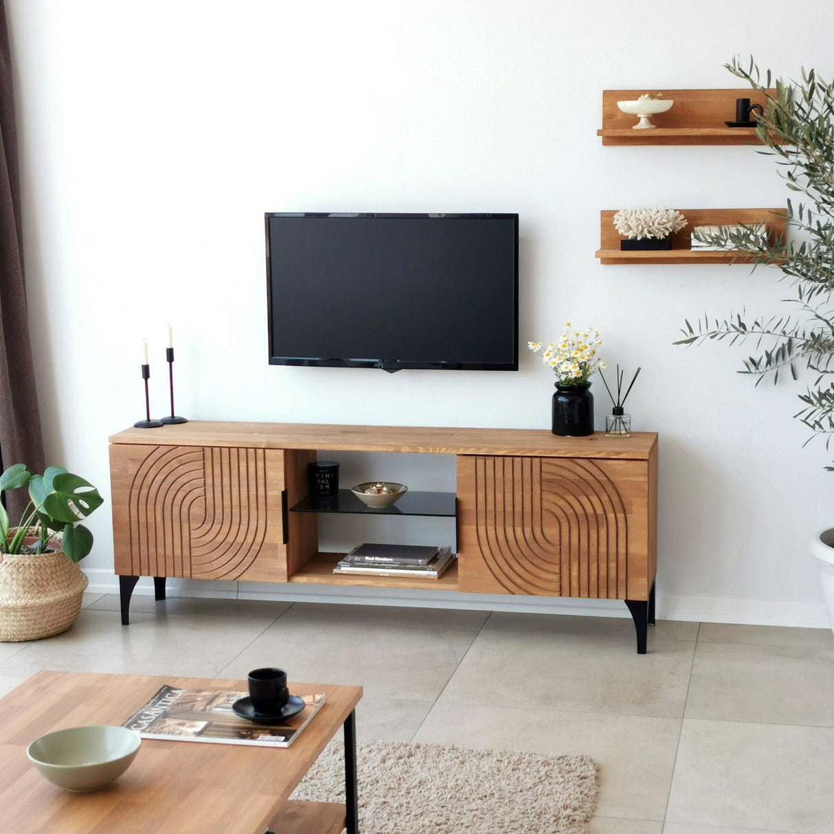 Comoda TV Lidya - Oak, Stejar, 40x30x150 cm